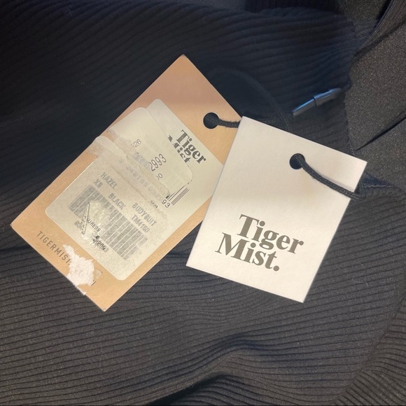 Tiger Mist Black Hazel Front Tie Ribbed Bodysuit Women's XS NWT - Picture 13 of 14